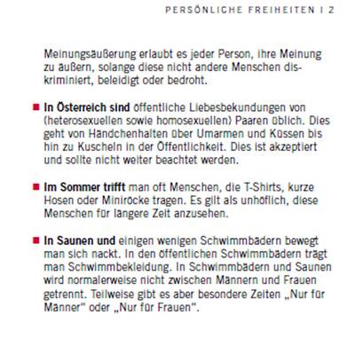 Benimmregeln für Flüchtlinge in Salzburg.