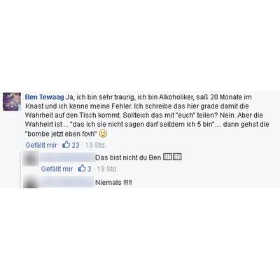 Ben Tewaag: Sein Facebook-Angriff