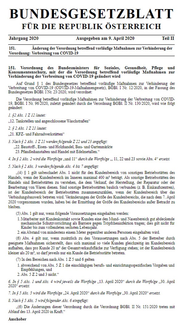 Verordnung veröffentlicht: Diese Geschäfte dürfen nun öffnen