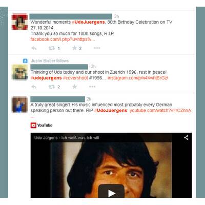 So wird im Internet um Udo Jürgens getrauert