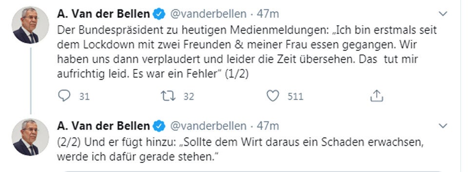 Nach Sperrstunden-Eklat: VdB bleibt straffrei