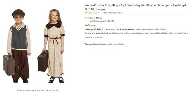 Flüchtlings kInderkostüme