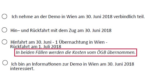 ÖGB bezahlt Demo