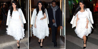 Kim Kardashian im Federkleid