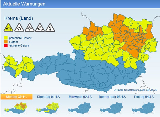 Sturm hält Osten Österreichs in Atem