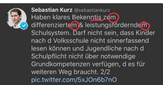 Kurz sorgt mit Bildungs-Tweet für Lacher