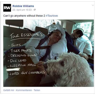Robbie Williams' Postings aus Österreich
