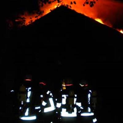 Großbrand auf Burg Klamm