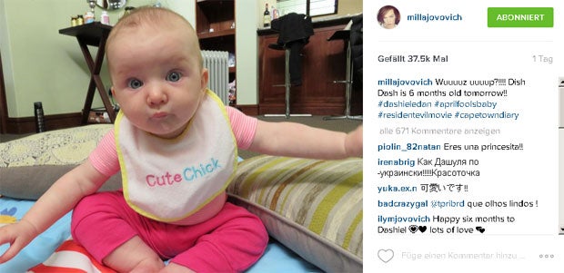 Milla Jovovich zeigt Tochter Dashiel