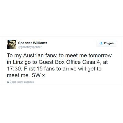 Robbie Williams' Postings aus Österreich