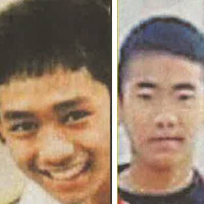 Sompong Jaiwong (13),  großer England-Fan (li.) und Mongkol Boonpiam  (14), noch neu im Team (re.).