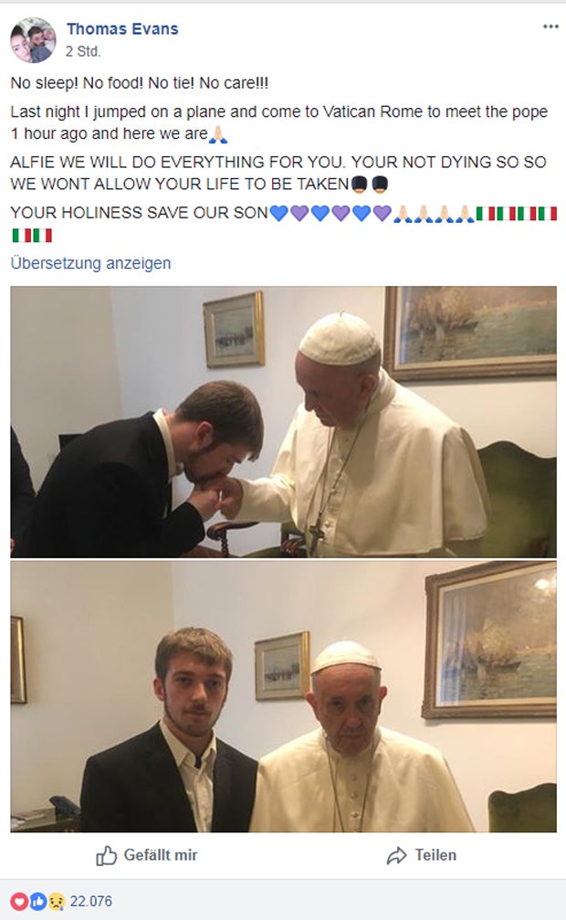 Papst empfing Vater von todkrankem Buben