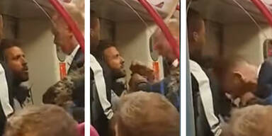 Randalierer London Zug Kopfnuss