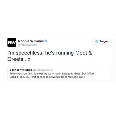 Robbie Williams' Postings aus Österreich