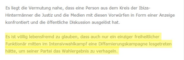 FPÖ Schreiben Anti-Strache NEwsletter