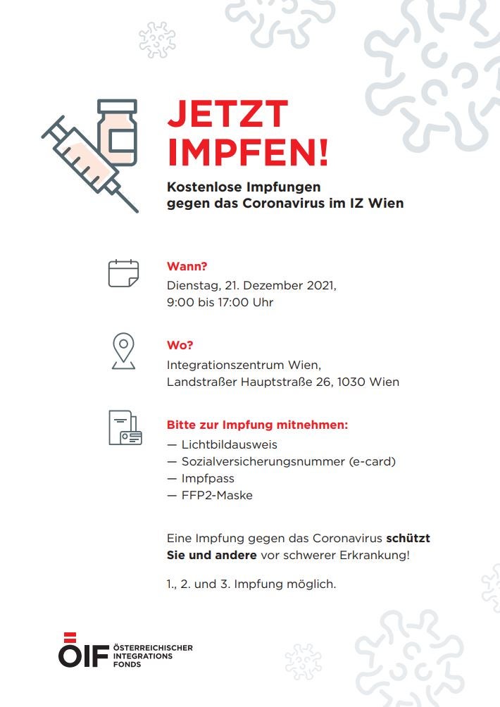 Corona-Impfaktion für Flüchtlinge und Migranten