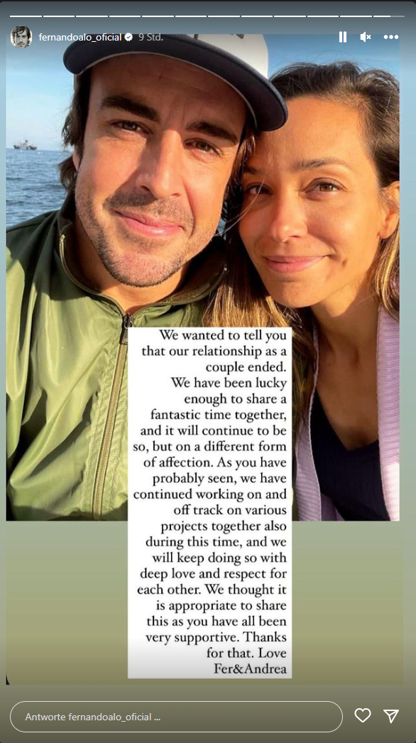 Liebes-Aus: F1-Star Alonso und Moderatorin Schlager sind getrennt