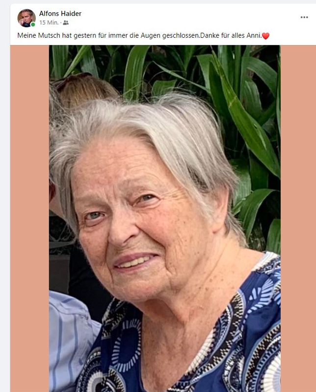 Alfons Haider Mutter