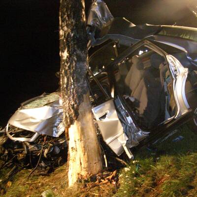 Der 19-Jährige Fahrer geriet ins Schleudern und prallte gegen einen Baum. 