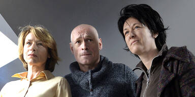 Corinna Harfouch,  Johannes Krisch und Regisseurin  Elisabeth Scharang bei Dreharbeiten zu "Jack"