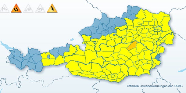 Wieder heftige Unwetter in ganz Österreich