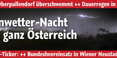 Wieder heftige Gewitter in Österreich