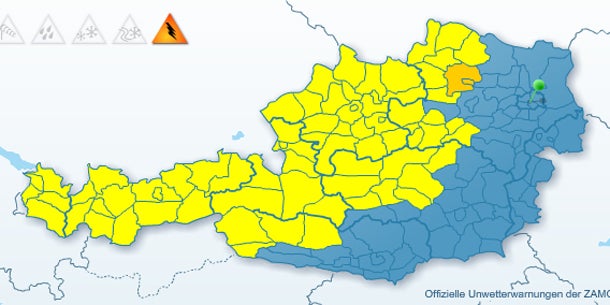 Gewitter haben Österreich fest im Griff
