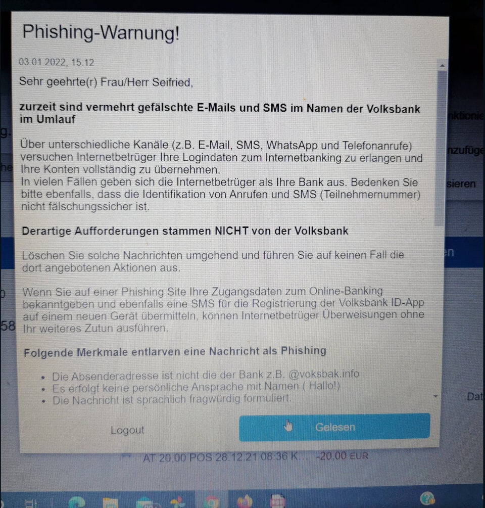 Sofort löschen! Bankkonto-Klau per WhatsApp, Mail & SMS