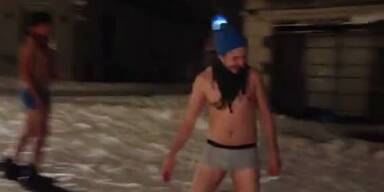 Auf dem Snowboard durch Grazer Altstadt