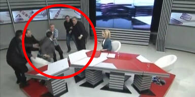 Kuriose Schlägerei in georgischer Talk-Show