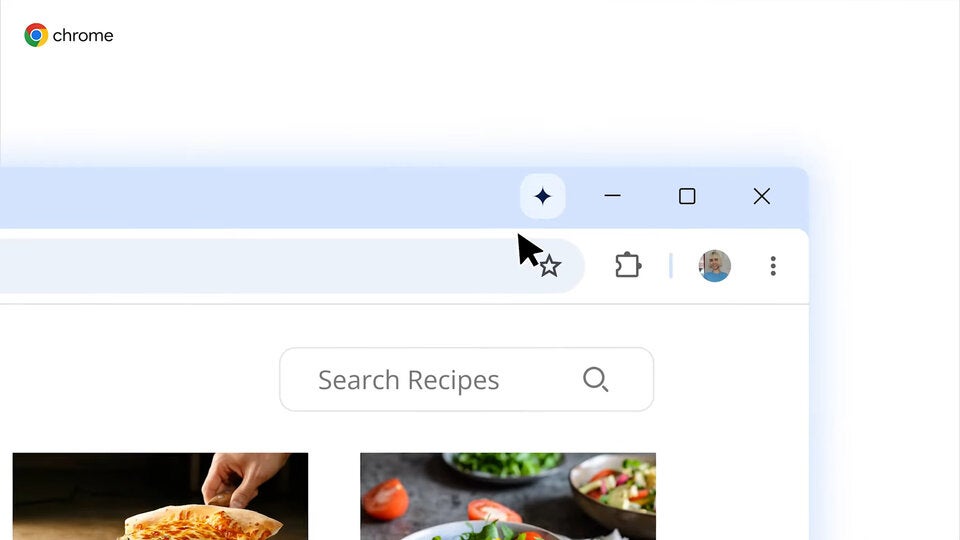 In der rechten oberen Ecke des Browsers erscheint ein kleines Symbol in Form eines Funkelzeichens.