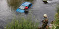 Schrambach Verkehrsunfall Pkw im Fluss Traisen