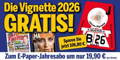 Holen Sie sich Ihre GRATIS-Vignette f&uuml;r 2026 zum &Ouml;STERREICH Jahresabo