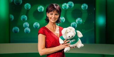 Vysher Evely, Lotto-Show-Moderatorin mit Lotto-Schweinchen