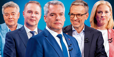 Kogler, Babler, Nehammer, Kickl, Meinl-Reisinger