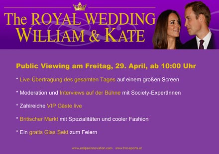 William und Kate heiraten: Public Viewing in der Lugner City.