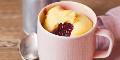 Tassen-Kuchen weiße Schokolade