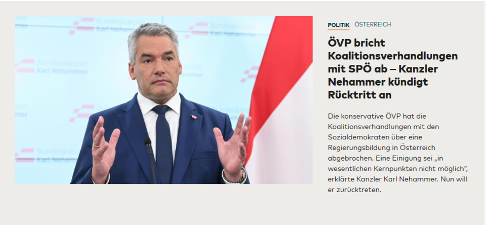 Nehammer-Rücktritt: So reagiert die internationale Presse