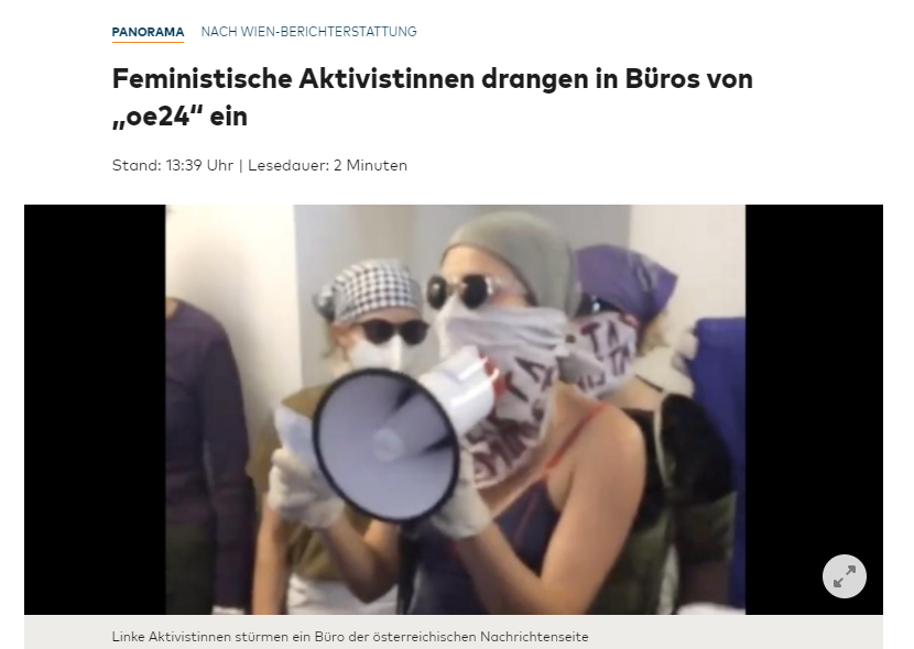 Riesen Medienecho nach Anarcho-Sturm auf oe24