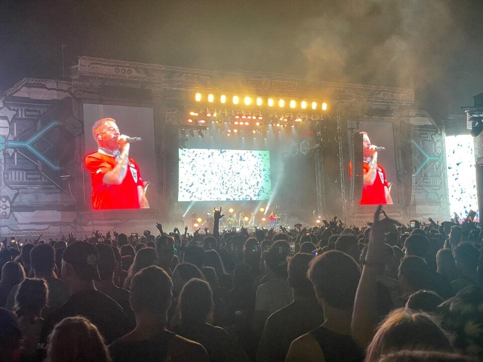 US-Rapper Macklemore bei seinem Auftritt am Frequency Festival 2023