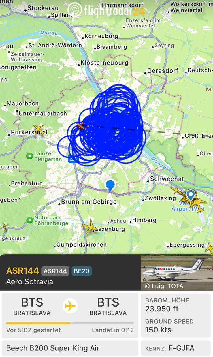 Rätselraten um kreisendes Flugzeug über Wien