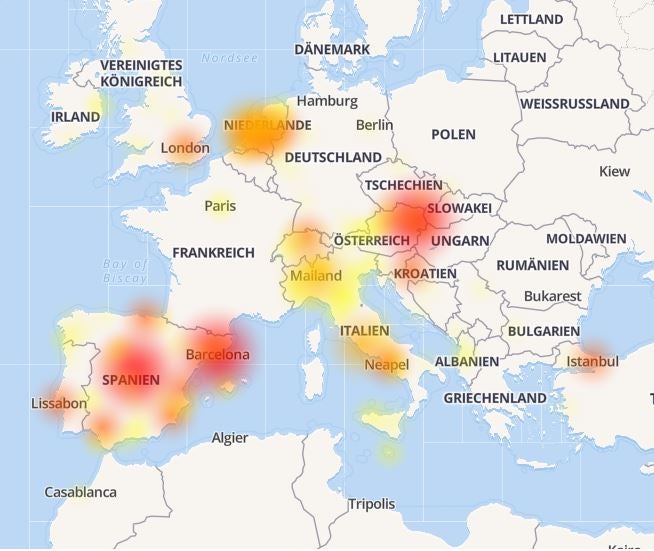 Hier sind Facebook & Co. ausgefallen