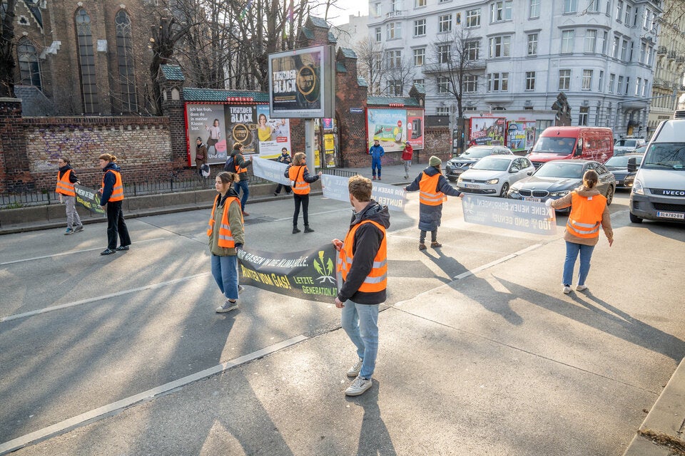 Klima-Kleber blockierten Gürtel beim Westbahnhof