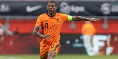 Giroginio Wijnaldum im Einsatz f&uuml;r die niederl&auml;ndische Nationalmannschaft