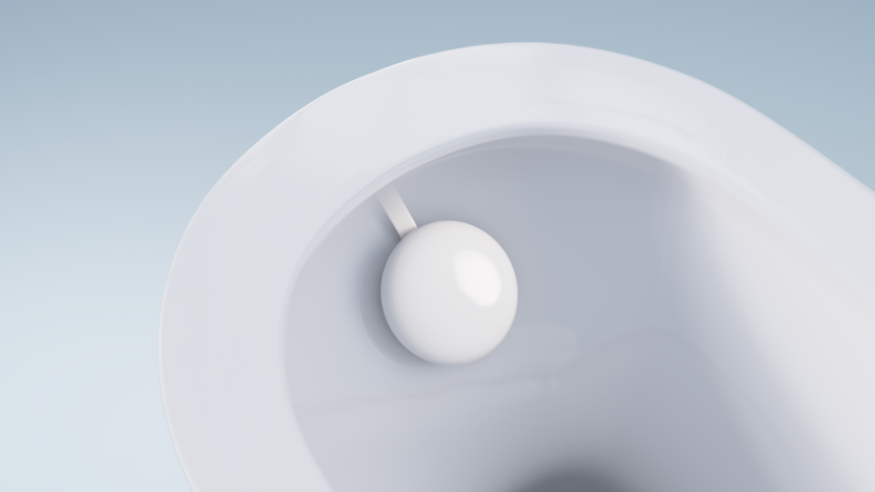 Der U-Scan wird direkt in der Toilette befestigt. 