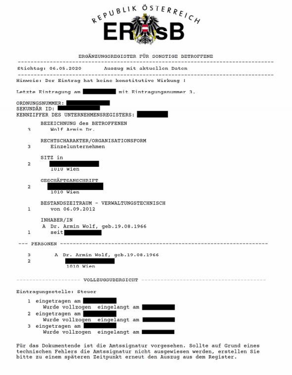 Auch Armin Wolfs Privatadresse geleakt ...