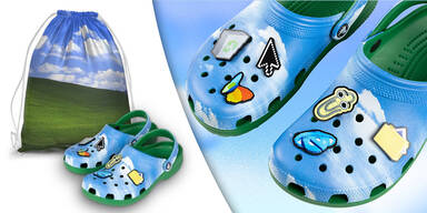 Microsoft feiert 50. Jubil&auml;um mit Windows-XP-Crocs