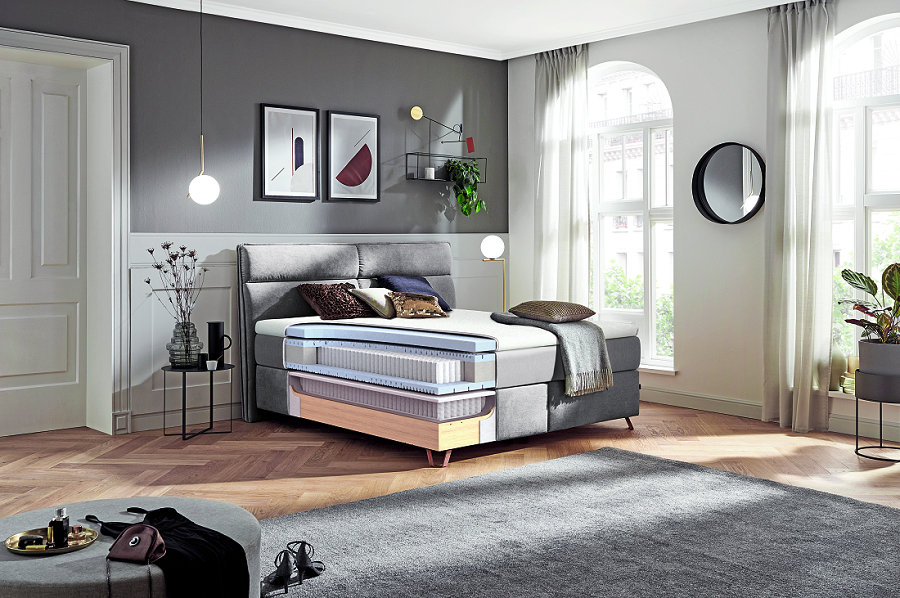 Boxspringbett hellgrau von XXXLutz