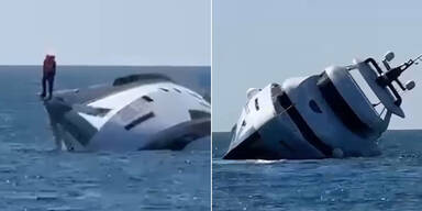 Mega-Panne: Luxusjacht kentert kurz nach dem Zuwasserlassen