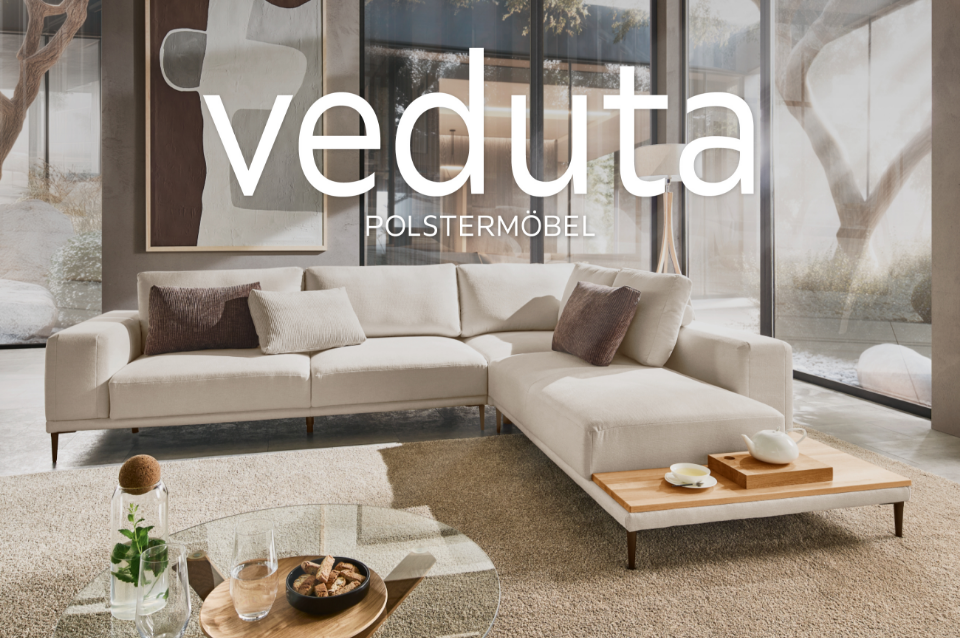 Gewinner #5: Wohnlandschaft Veduta: Italienische Formensprache, integrierte Ablageflächen – das modulare Konzept ermöglicht individuelle Gestaltung für jede Raumgröße. 